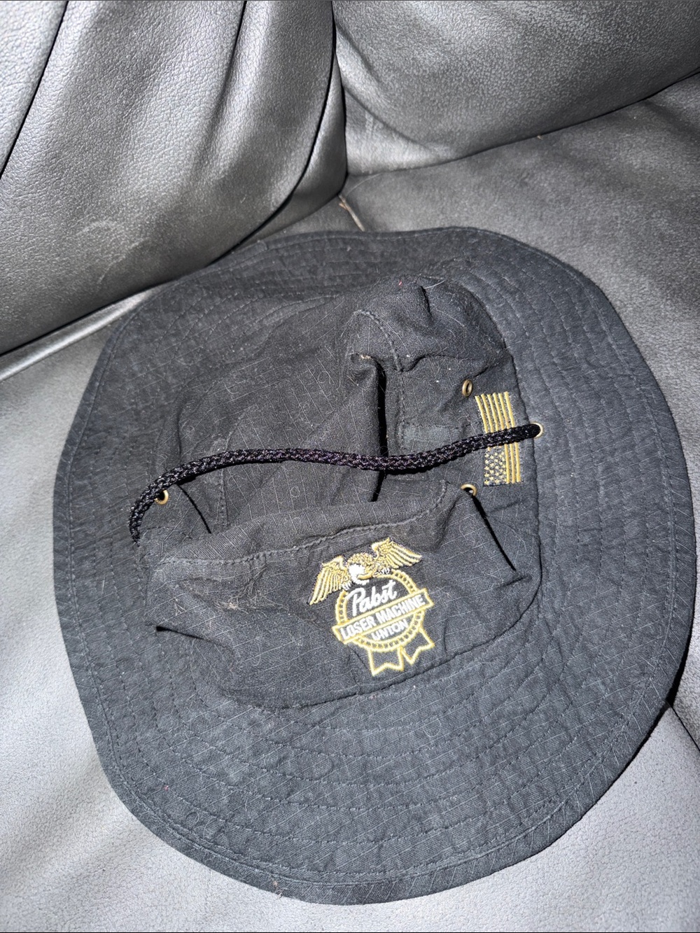 Pabst Black Boonie Hat PBR BEER RARE COLLECTIBLE BUCKET CAP